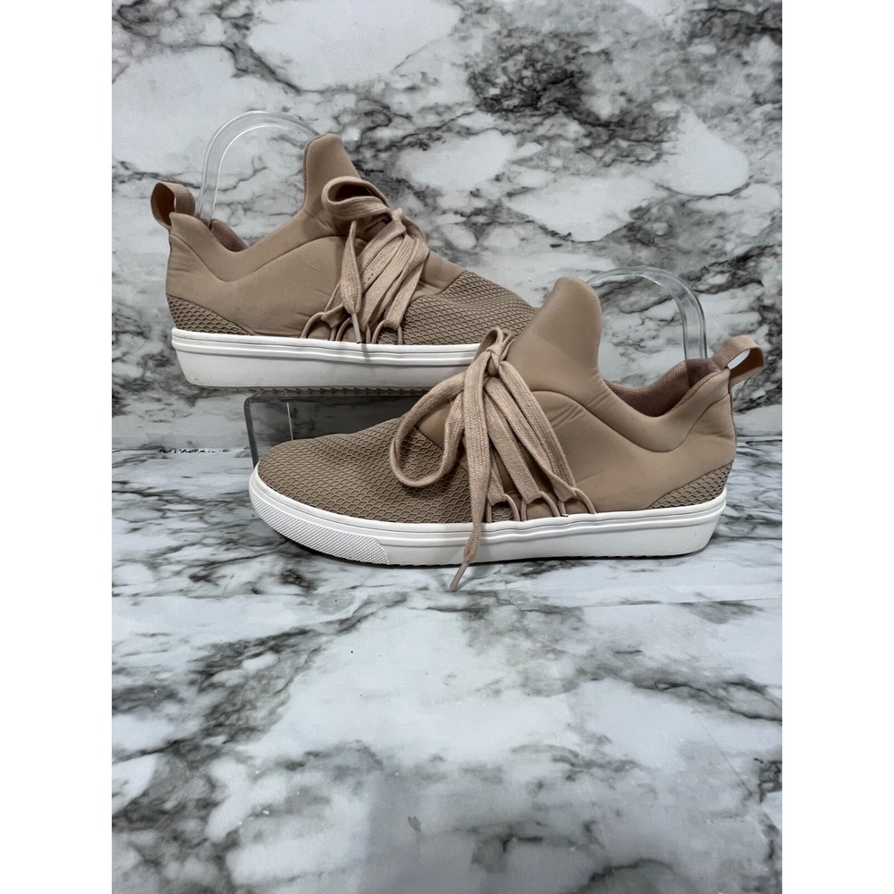 Steve Madden Shoes Women's 9M Lancer Casual Sneaker Beige Lace-Up Fabric